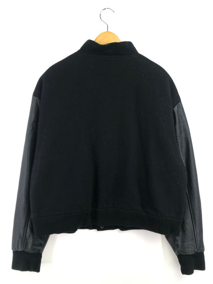 【現状渡し品】【メンズ】 VANTAGE ヴィンテージ MADE IN CANADA LEATHER VARSITY JACKET ALL BLACK カナダ製 レザー バーシティー ジャケット アウター 146-260904-rt-09-tagh サイズ：L カラー：ブラック 万代Net店