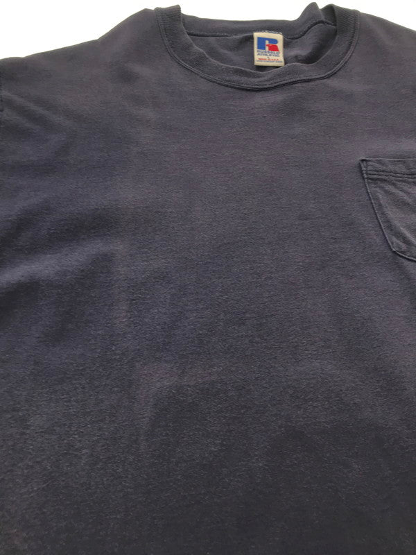 【現状渡し品】【メンズ】 RUSSELL ATHLETIC ラッセル 90'S USA製 HIGH COTTON POCKET T-SHIRT 90年代 コットン ポケット Tシャツ 半袖Tシャツ 146-260506-na-15-tag サイズ：L カラー：ネイビー 万代Net店