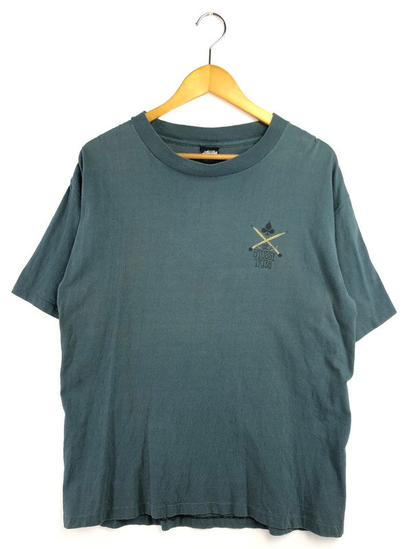 【現状渡し品】【メンズ】 OLD STUSSY オールド ステューシー 80's 92 STUSSY TRIBE S/S T-SHIRT 80年代 ショートスリーブ Tシャツ トップス USA製 142-260403-rt-11-tagh サイズ：L カラー：グリーン系 万代Net店