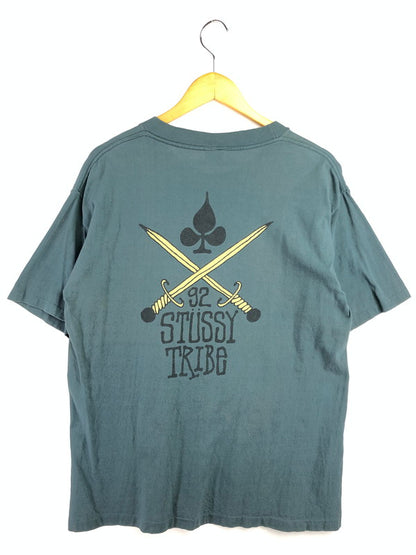 【現状渡し品】【メンズ】 OLD STUSSY オールド ステューシー 80's 92 STUSSY TRIBE S/S T-SHIRT 80年代 ショートスリーブ Tシャツ トップス USA製 142-260403-rt-11-tagh サイズ：L カラー：グリーン系 万代Net店