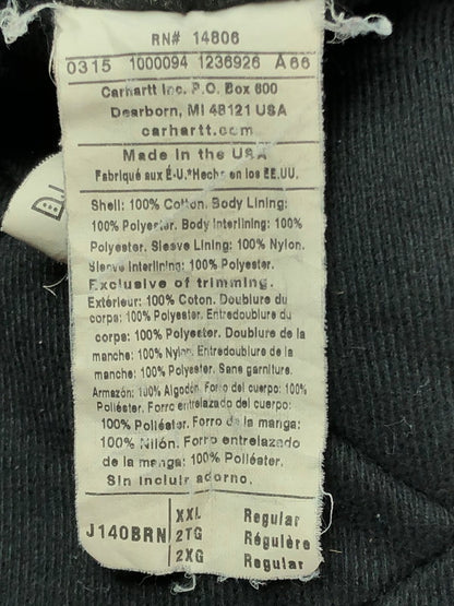 【現状渡し品】【メンズ】 Carhartt カーハート ACTIVE JACKET USA製 15年製 アクティブ ジャケット 146-260404-rt-10-tag サイズ：XL カラー：ブラウン 万代Net店