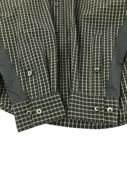 【中古美品】【メンズ】 REFOMED リフォメッド RESH-027 WRIST PATCH SLOUCH SHIRT リストパッチ スラウチシャツ チェックシャツ 長袖シャツ 140-260405-na-09-tag サイズ：3 カラー：ブラック系 万代Net店
