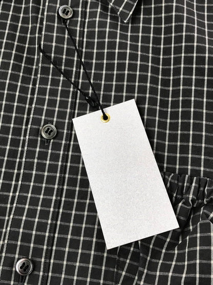 【中古美品】【メンズ】 REFOMED リフォメッド RESH-027 WRIST PATCH SLOUCH SHIRT リストパッチ スラウチシャツ チェックシャツ 長袖シャツ 140-260405-na-09-tag サイズ：3 カラー：ブラック系 万代Net店