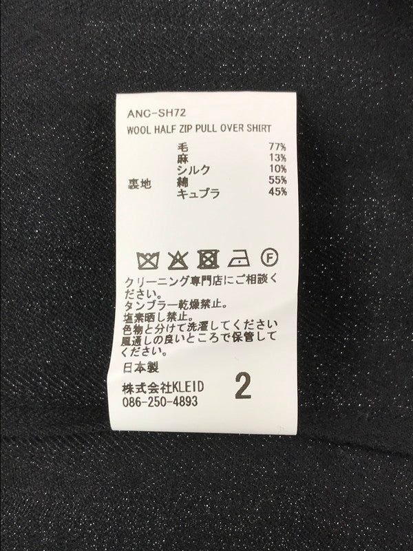 【中古品】【メンズ】 ANCELLM アンセルム WOOL HALF ZIP PULL OVER SHIRT ANC-SH72 ウール ハーフジップ プルオーバー シャツ 140-260405-na-07-tag サイズ：2 カラー：ブラック 万代Net店