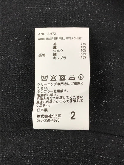【中古品】【メンズ】 ANCELLM アンセルム WOOL HALF ZIP PULL OVER SHIRT ANC-SH72 ウール ハーフジップ プルオーバー シャツ 140-260405-na-07-tag サイズ：2 カラー：ブラック 万代Net店