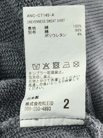 【中古品】【メンズ】 ANCELLM アンセルム UNEVENNESS SWEAT SHIRT ANC-CT145-A アンイーブンネス スウェット シャツ トップス 140-260403-rt-12-tagh サイズ：2 カラー：グレー 万代Net店