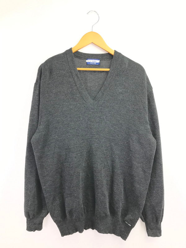 【中古品】【メンズ】 SAINT JAMES セントジェームス 80～90's V-NECK KNIT SWEATER GRAY Vネック ニット セーター FRANCE製 トップス 146-260820-rt-13-tag サイズ：XL カラー：グレー 万代Net店
