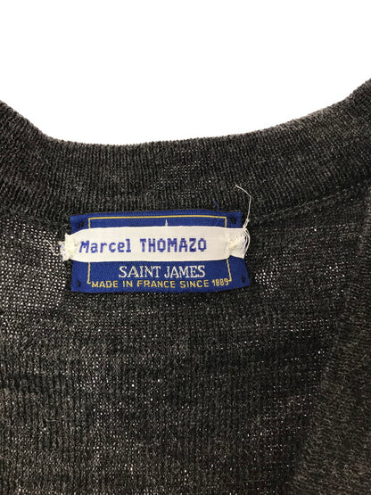 【中古品】【メンズ】 SAINT JAMES セントジェームス 80～90's V-NECK KNIT SWEATER GRAY Vネック ニット セーター FRANCE製 トップス 146-260820-rt-13-tag サイズ：XL カラー：グレー 万代Net店