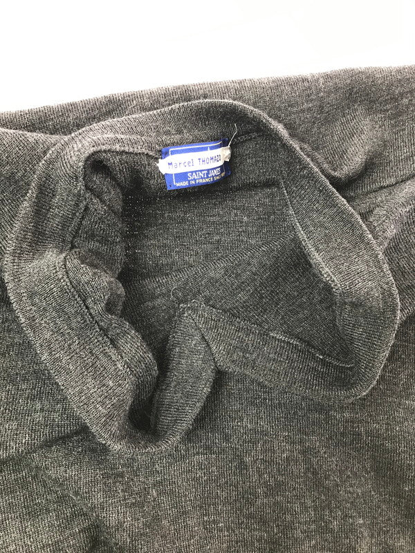 【中古品】【メンズ】 SAINT JAMES セントジェームス 80～90's V-NECK KNIT SWEATER GRAY Vネック ニット セーター FRANCE製 トップス 146-260820-rt-13-tag サイズ：XL カラー：グレー 万代Net店