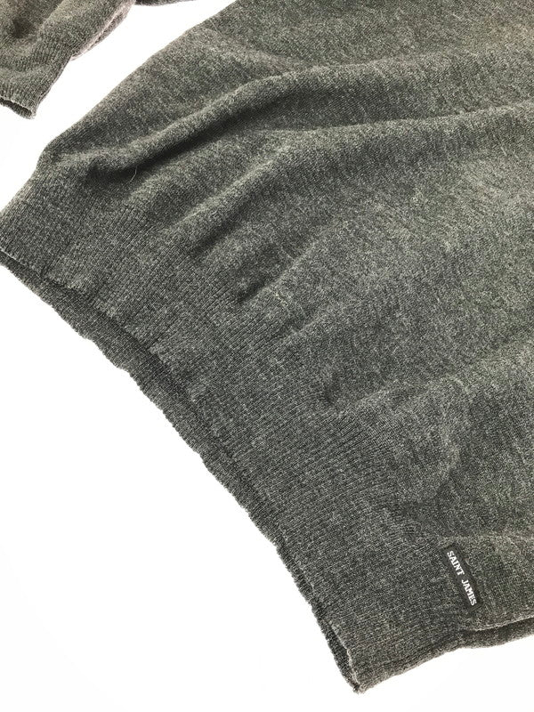 【中古品】【メンズ】 SAINT JAMES セントジェームス 80～90's V-NECK KNIT SWEATER GRAY Vネック ニット セーター FRANCE製 トップス 146-260820-rt-13-tag サイズ：XL カラー：グレー 万代Net店