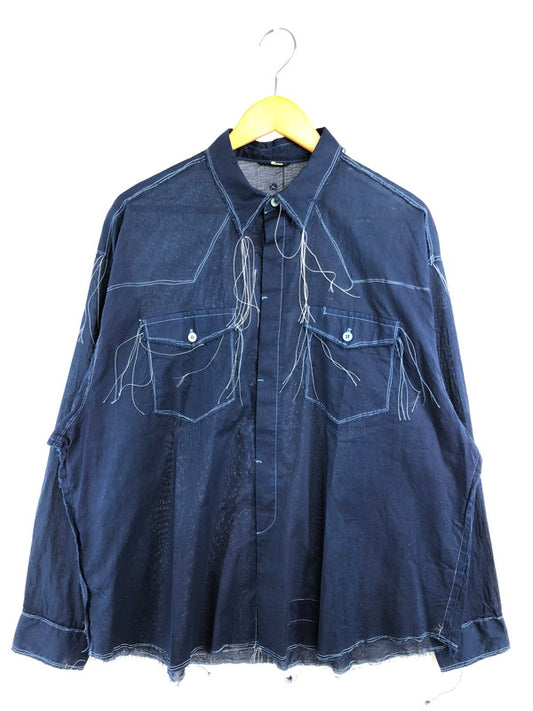 【中古美品】【メンズ】 LQUARTET エルカルテット 60’s COLLAR CRAFTSMAN SHIRT LQ25FW-LS-008 60年代 カラー クラフトマン シャツ トップス 140-260404-rt-04-tag サイズ：L カラー：インディゴ ダイイング 万代Net店