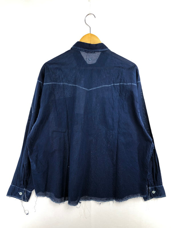 【中古美品】【メンズ】 LQUARTET エルカルテット 60’s COLLAR CRAFTSMAN SHIRT LQ25FW-LS-008 60年代 カラー クラフトマン シャツ トップス 140-260404-rt-04-tag サイズ：L カラー：インディゴ ダイイング 万代Net店