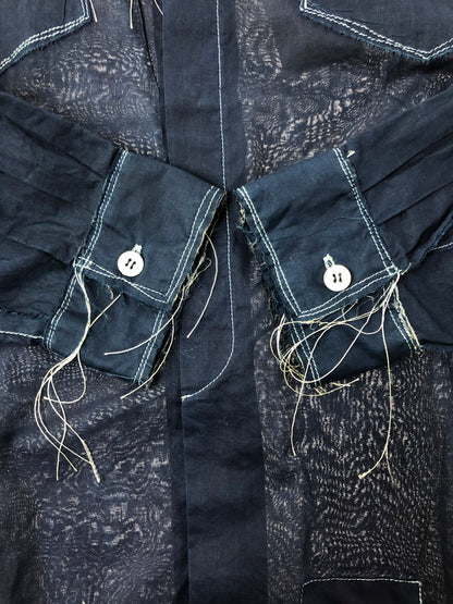 【中古美品】【メンズ】 LQUARTET エルカルテット 60’s COLLAR CRAFTSMAN SHIRT LQ25FW-LS-008 60年代 カラー クラフトマン シャツ トップス 140-260404-rt-04-tag サイズ：L カラー：インディゴ ダイイング 万代Net店