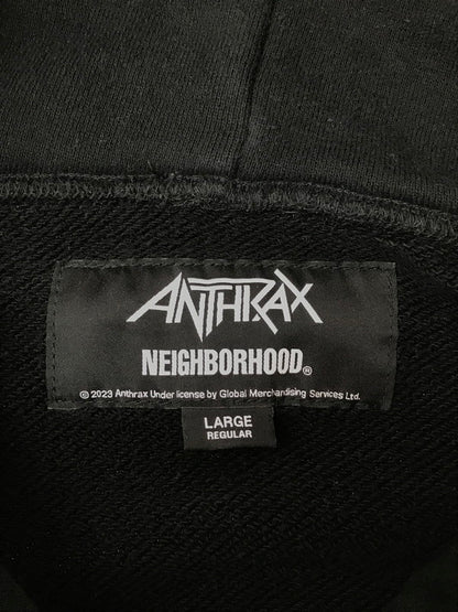 【中古品】【メンズ】 NEIGHBORHOOD ネイバーフッド × ANTHRAX アンスラックス SWEATPARKA 232UWNH-CSM02S スウェット パーカー ブラック 142-260408-rt-05-tag サイズ：L カラー：ブラック 万代Net店