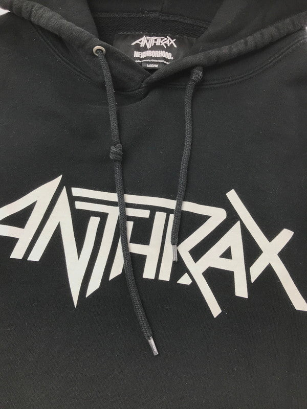 【中古品】【メンズ】 NEIGHBORHOOD ネイバーフッド × ANTHRAX アンスラックス SWEATPARKA 232UWNH-CSM02S スウェット パーカー ブラック 142-260408-rt-05-tag サイズ：L カラー：ブラック 万代Net店