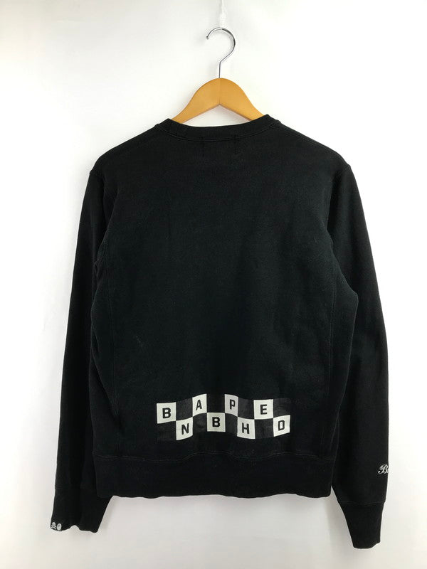 【中古品】【メンズ】 NEIGHBORHOOD ネイバーフッド × A BATHING APE ア ベイシング エイプ SKULL CREWNECK 001SWE731908X スカル クルーネック スウェット トレーナー 142-260408-rt-03-tag サイズ：M カラー：ブラック 万代Net店
