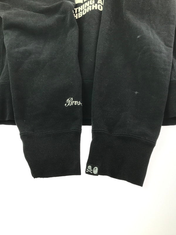 【中古品】【メンズ】 NEIGHBORHOOD ネイバーフッド × A BATHING APE ア ベイシング エイプ SKULL CREWNECK 001SWE731908X スカル クルーネック スウェット トレーナー 142-260408-rt-03-tag サイズ：M カラー：ブラック 万代Net店