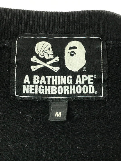 【中古品】【メンズ】 NEIGHBORHOOD ネイバーフッド × A BATHING APE ア ベイシング エイプ SKULL CREWNECK 001SWE731908X スカル クルーネック スウェット トレーナー 142-260408-rt-03-tag サイズ：M カラー：ブラック 万代Net店