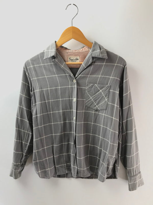 【中古品】【メンズ】 GAME AND LAKE ゲーム・アンド・レイク 40～50's CHECK OPEN-COLLAR RAYON L/S SHIRT 40～50年代 チェック オープンカラー レーヨンシャツ 146-260408-rt-12-tag サイズ：16 カラー：ライトグレー 万代Net店