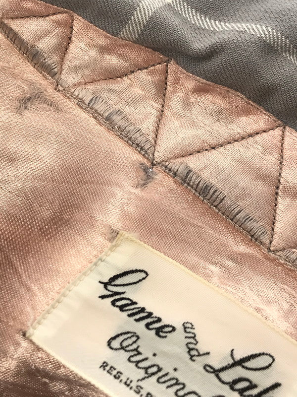 【中古品】【メンズ】 GAME AND LAKE ゲーム・アンド・レイク 40～50's CHECK OPEN-COLLAR RAYON L/S SHIRT 40～50年代 チェック オープンカラー レーヨンシャツ 146-260408-rt-12-tag サイズ：16 カラー：ライトグレー 万代Net店