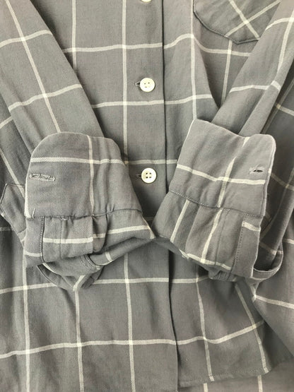【中古品】【メンズ】 GAME AND LAKE ゲーム・アンド・レイク 40～50's CHECK OPEN-COLLAR RAYON L/S SHIRT 40～50年代 チェック オープンカラー レーヨンシャツ 146-260408-rt-12-tag サイズ：16 カラー：ライトグレー 万代Net店