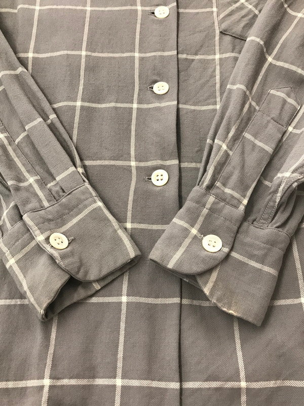 【中古品】【メンズ】 GAME AND LAKE ゲーム・アンド・レイク 40～50's CHECK OPEN-COLLAR RAYON L/S SHIRT 40～50年代 チェック オープンカラー レーヨンシャツ 146-260408-rt-12-tag サイズ：16 カラー：ライトグレー 万代Net店