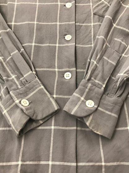 【中古品】【メンズ】 GAME AND LAKE ゲーム・アンド・レイク 40～50's CHECK OPEN-COLLAR RAYON L/S SHIRT 40～50年代 チェック オープンカラー レーヨンシャツ 146-260408-rt-12-tag サイズ：16 カラー：ライトグレー 万代Net店