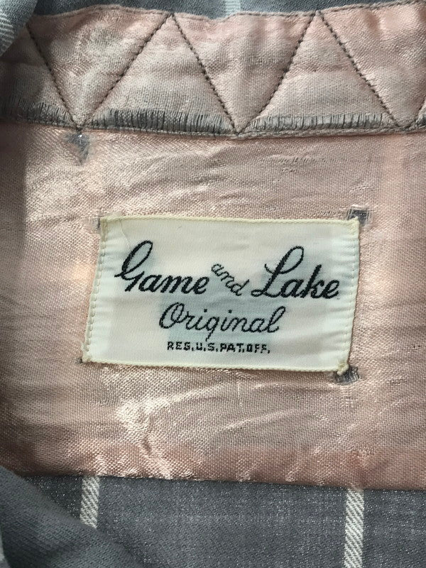 【中古品】【メンズ】 GAME AND LAKE ゲーム・アンド・レイク 40～50's CHECK OPEN-COLLAR RAYON L/S SHIRT 40～50年代 チェック オープンカラー レーヨンシャツ 146-260408-rt-12-tag サイズ：16 カラー：ライトグレー 万代Net店