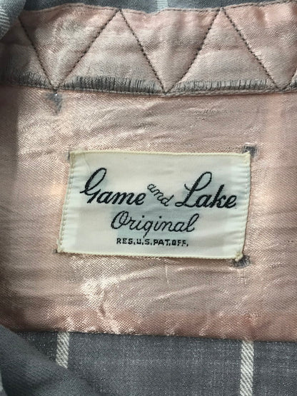 【中古品】【メンズ】 GAME AND LAKE ゲーム・アンド・レイク 40～50's CHECK OPEN-COLLAR RAYON L/S SHIRT 40～50年代 チェック オープンカラー レーヨンシャツ 146-260408-rt-12-tag サイズ：16 カラー：ライトグレー 万代Net店