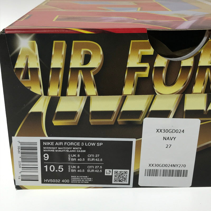 【中古美品】【メンズ】 NIKE ナイキ ×NIGO ニゴー AIR FORCE 3 LOW SP HV5032-400 エアフォース 3 ロー スニーカー 靴 160-260616-na-19-tagh サイズ：27cm US 9 カラー：MIDNIGHT NAVY/OFF WHITE 万代Net店