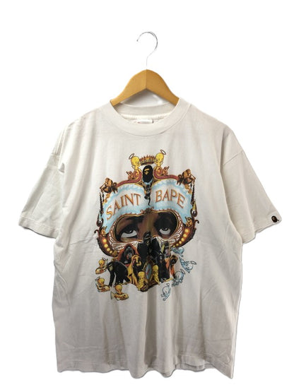 【中古品】【メンズ】 SAINT MICHAEL セントマイケル ×A BATHING APE アベイシングエイプ SM-HR1-0000-C36 25AW GENERATION BAPE SS TEE ベイプ Tシャツ 142-260423-na-01-tagh サイズ：L カラー：ホワイト 万代Net店