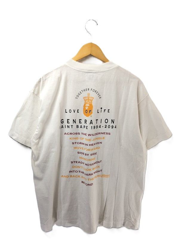 【中古品】【メンズ】 SAINT MICHAEL セントマイケル ×A BATHING APE アベイシングエイプ SM-HR1-0000-C36 25AW GENERATION BAPE SS TEE ベイプ Tシャツ 142-260423-na-01-tagh サイズ：L カラー：ホワイト 万代Net店