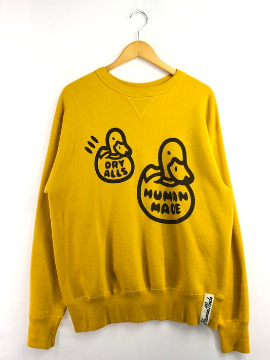 【中古品】【メンズ】 HUMAN MADE ヒューマンメード DUCK CREWNECK SWEATSHIRT ダック クルーネック スウェットシャツ トレーナー トップス 142-260403-rt-02-tagh サイズ：L カラー：イエロー 万代Net店