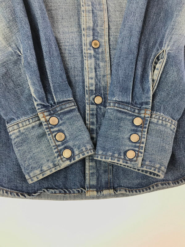 【中古品】【メンズ】 KOJIMA GENES 児島ジーンズ WESTERN DENIM L/S SHIRT ウエスタン デニムシャツ 長袖シャツ 145-260523-na-06-tagh サイズ：M カラー：インディゴ 万代Net店