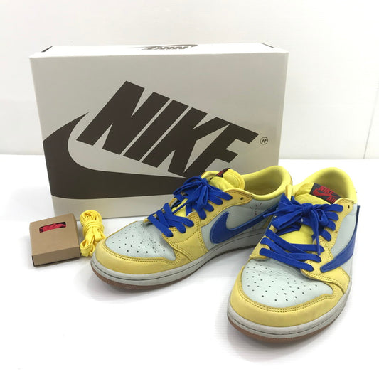 【現状渡し品】【メンズ】 NIKE ナイキ ×TRAVIS SCOTT トラヴィススコット WMNS AIR JORDAN 1 RETRO LOW OG DZ4137-700 ウィメンズ エアジョーダン 1 レトロ スニーカー 靴 160-260411-na-11-tagh サイズ：26.5cm US 9.5 カラー：CANARY/RACER BLUE-LIGHT SILVER 万代Net店