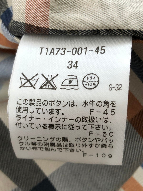 【中古品】【レディース】 SANYO サンヨー CHECK WOOL LINER TRENCH COAT "BEIGE" チェックウールライナー トレンチ コート アウター 168-260404-rt-20-tag サイズ：34 カラー：ベージュ 万代Net店