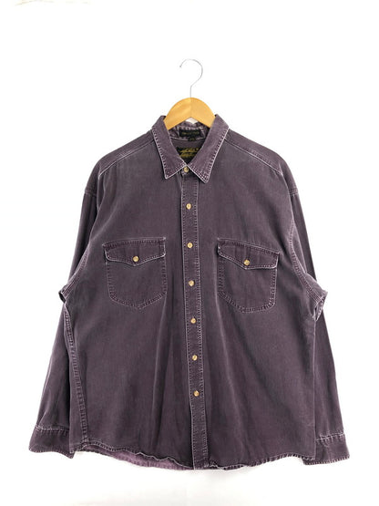 【中古品】【メンズ】 EDDIE BAUER エディー・バウアー 80's ELKHORN TWILL L/S SHIRT エルクホーン ツイル ロング スリーブ シャツ トップス 黒タグ ヴィンテージ 146-260516-rt-20-tagh サイズ：不明 下記参照 カラー：パープル 万代Net店