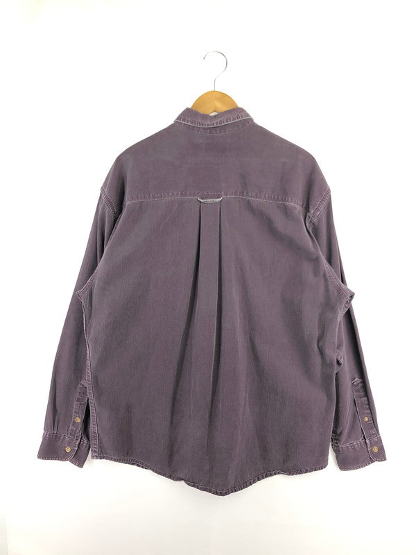 【中古品】【メンズ】 EDDIE BAUER エディー・バウアー 80's ELKHORN TWILL L/S SHIRT エルクホーン ツイル ロング スリーブ シャツ トップス 黒タグ ヴィンテージ 146-260516-rt-20-tagh サイズ：不明 下記参照 カラー：パープル 万代Net店