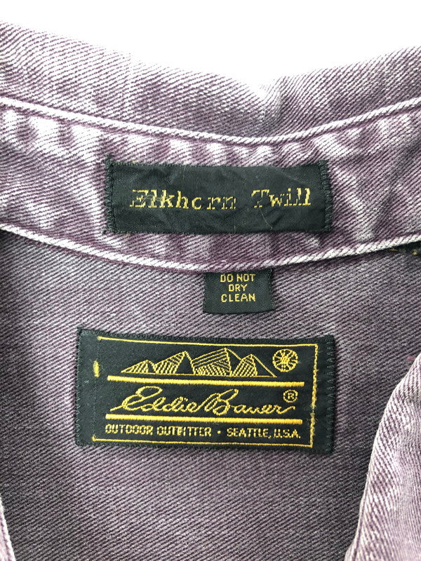 【中古品】【メンズ】 EDDIE BAUER エディー・バウアー 80's ELKHORN TWILL L/S SHIRT エルクホーン ツイル ロング スリーブ シャツ トップス 黒タグ ヴィンテージ 146-260516-rt-20-tagh サイズ：不明 下記参照 カラー：パープル 万代Net店