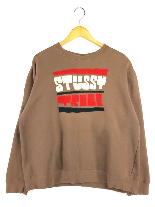 【中古品】【メンズ】 OLD STUSSY オールド ステューシー 00's STUSSY TRIBE CREWNECK SWEAT 2000年代 クルーネック スウェット 142-260404-rt-12-tag サイズ：L カラー：ブラウン 万代Net店