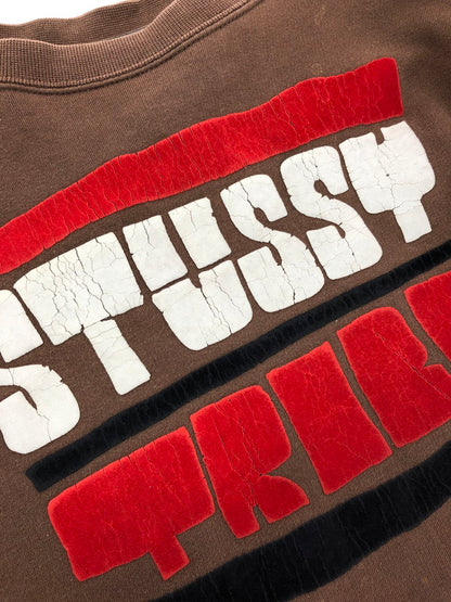 【中古品】【メンズ】 OLD STUSSY オールド ステューシー 00's STUSSY TRIBE CREWNECK SWEAT 2000年代 クルーネック スウェット 142-260404-rt-12-tag サイズ：L カラー：ブラウン 万代Net店