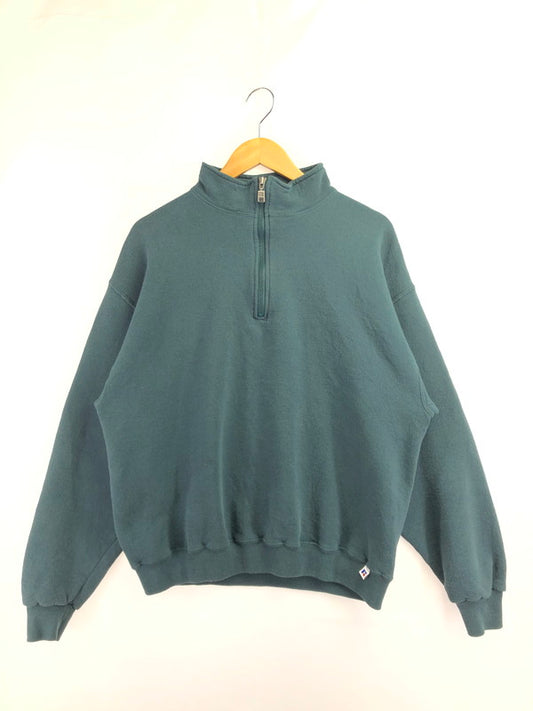 【中古品】【メンズ】 RUSSELL ラッセル MEXICO HALF ZIP PULLOVER SWEAT ハーフ ジップ プルオーバー スウェット 146-260505-rt-15-tag サイズ：L カラー：グリーン 万代Net店