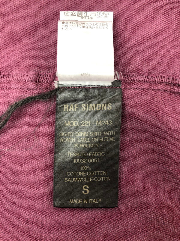 【中古品】【メンズ】 RAF SIMONS ラフシモンズ 22SS BIG FIT DENIM SHIRT 221-M243 国内正規 ビッグ フィット デニムシャツ トップス 141-260411-rt-12-tag カラー：バーガンディー 万代Net店