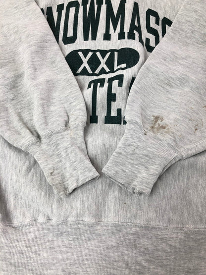 【中古品】【メンズ】 Champion チャンピオン 90's REVERSE WEAVE SNOW MASS SKI TEAM CREWNECK SWEAT 90年代 リバースウィーブ クルーネック スウェット USA製 刺繍タグ トレーナー 146-260411-rt-03-tag カラー：グレー 万代Net店