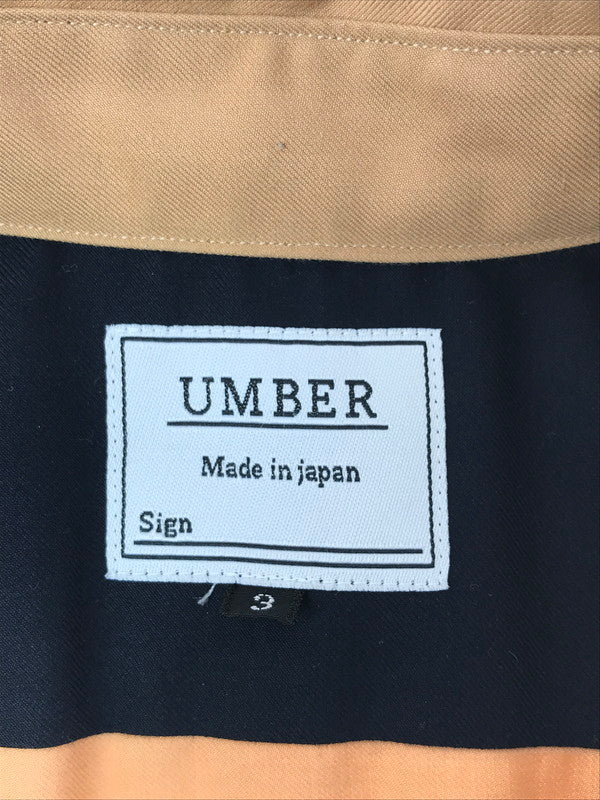 【中古品】【メンズ】 UMBER アンバー L/S SHIRT 76502-22 ポリレーヨン ロングスリーブ シャツ トップス 140-260522-rt-19-tagh サイズ：3 カラー：ベージュ 万代Net店