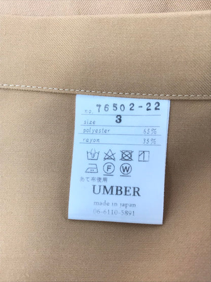 【中古品】【メンズ】 UMBER アンバー L/S SHIRT 76502-22 ポリレーヨン ロングスリーブ シャツ トップス 140-260522-rt-19-tagh サイズ：3 カラー：ベージュ 万代Net店