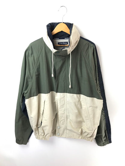 【中古品】【メンズ】 NAUTICA ノーティカ 3-TONE BLOUSON JACKET KHAKI NAVY IVORY 収納フード付き スリートーン ブルゾン ジャケット アウター 146-260822-rt-17-tagh サイズ：L カラー：マルチカラー 万代Net店