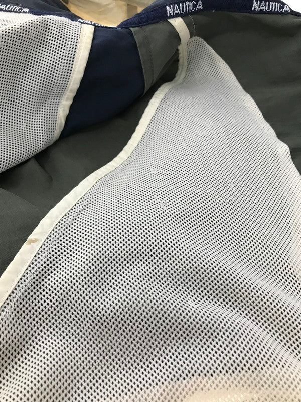 【中古品】【メンズ】 NAUTICA ノーティカ 3-TONE BLOUSON JACKET KHAKI NAVY IVORY 収納フード付き スリートーン ブルゾン ジャケット アウター 146-260822-rt-17-tagh サイズ：L カラー：マルチカラー 万代Net店