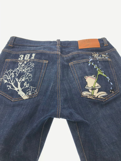 【中古品】【メンズ】 SAMARUICHI 参丸一 EMBROIDERED DENIM PANTS 刺繍デニムパンツ ボトムス 156-260829-rt-24-tagh サイズ：34 カラー：インディゴ 万代Net店