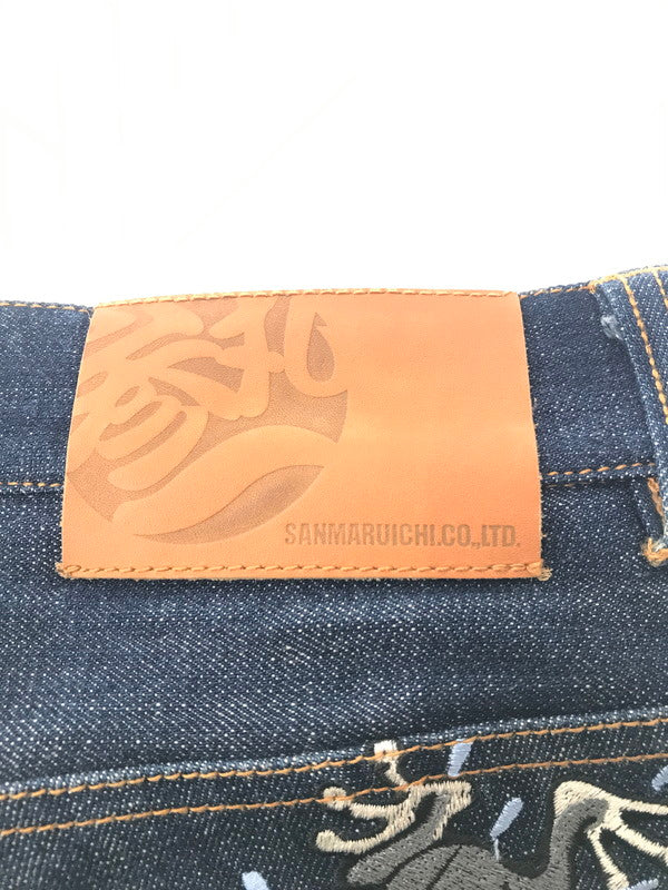 【中古品】【メンズ】 SAMARUICHI 参丸一 EMBROIDERED DENIM PANTS 刺繍デニムパンツ ボトムス 156-260829-rt-24-tagh サイズ：34 カラー：インディゴ 万代Net店